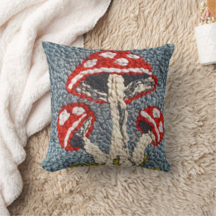 DESSIN DE COUSSIN CHAMPIGNON POINÇON À L'AIGUILLE