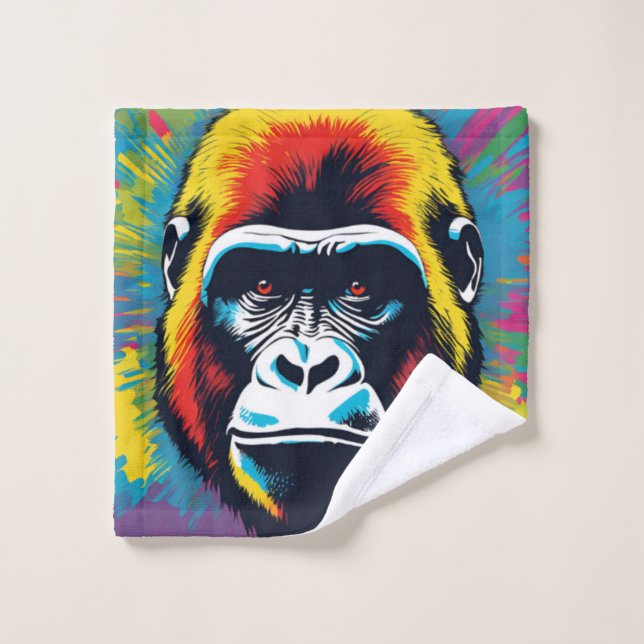 Dessin de dessin de peinture Gorilla Pop (Gant de toilette)
