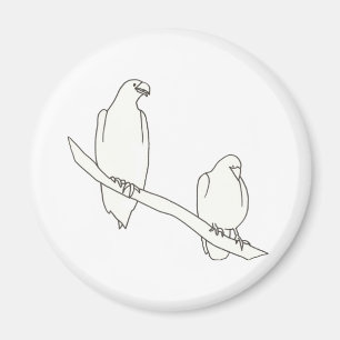 Dessin de deux aigles sur un Magnet de branche