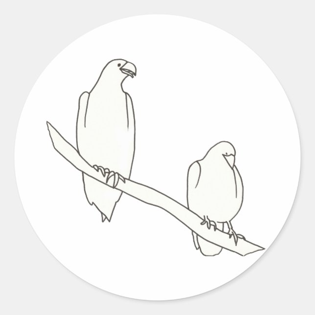 Dessin de deux aigles sur un Stickers de Branche (Devant)