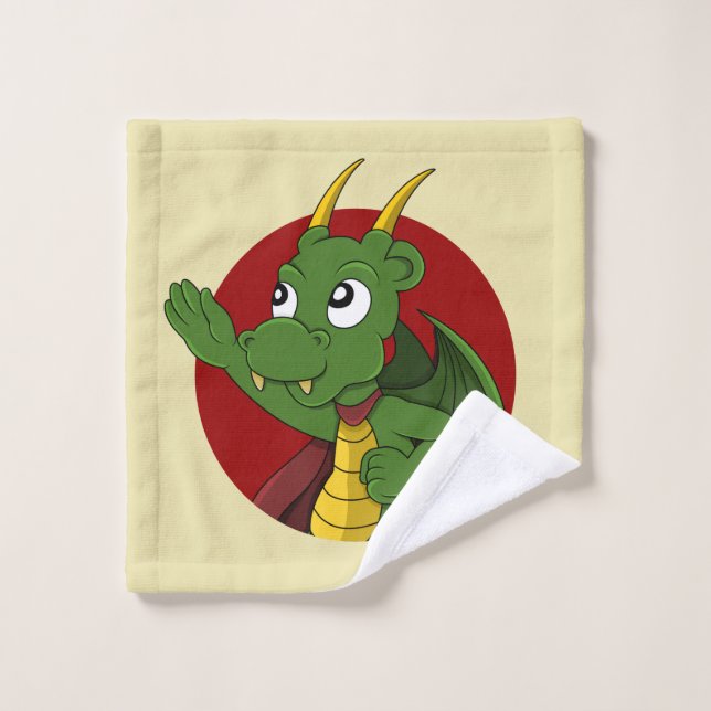 Dessin de dragon vert linge de toilette (Gant de toilette)