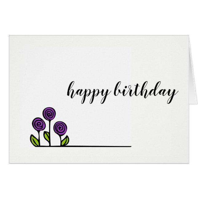 Dessin de fleur - carte d'anniversaire - masquez à (Devant horizontal)