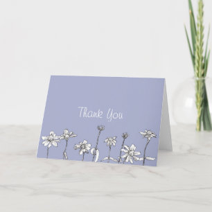 Dessin de fleur carte de remerciements