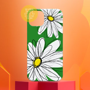 Dessin de fleur moderne blanc vert jaune