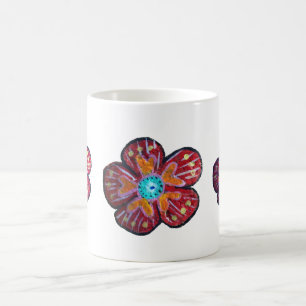 Dessin de fleurs de printemps 325 ml Mug blanc cla