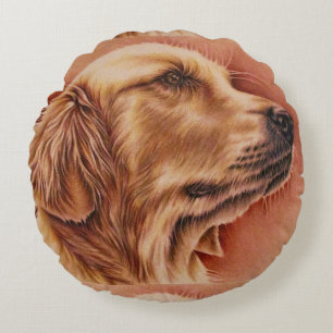 Dessin de golden retriever sur le coussin