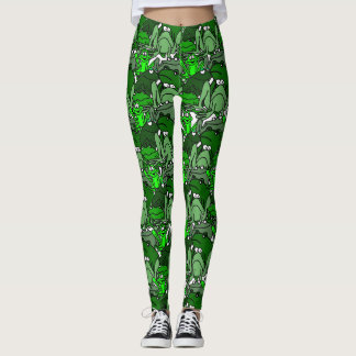 Dessin de grenouille Dames vertes Leggings