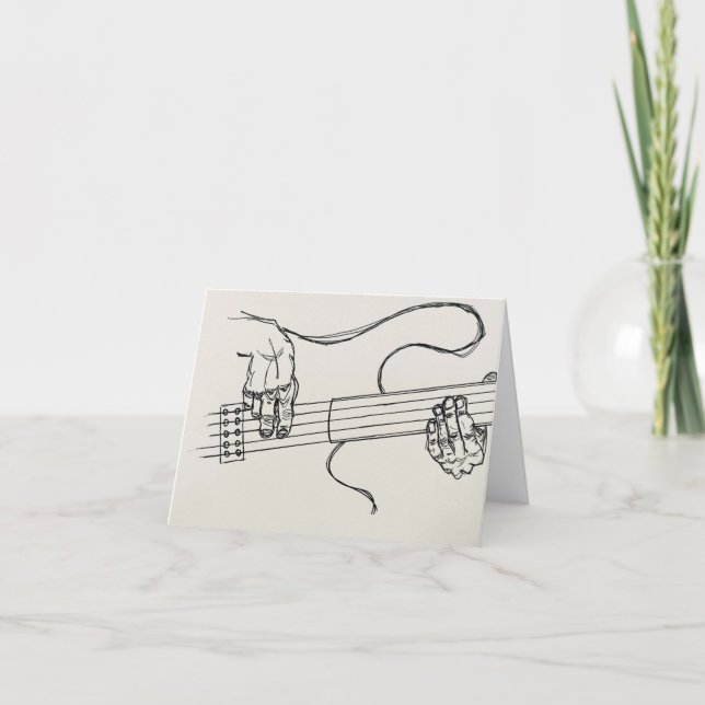 Dessin de la carte de voeux du joueur de basse (Devant)