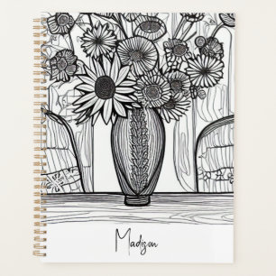 Dessin de ligne Abstraite Art floral non daté