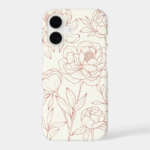 Dessin de ligne florale rose