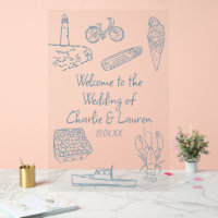 dessin de ligne Mariage de la Nouvelle-Angleterre