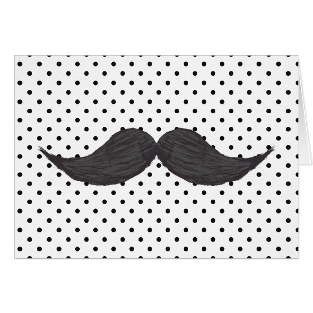 Dessin De Moustache Amusant Et Pois Noirs (Devant Horizontal)