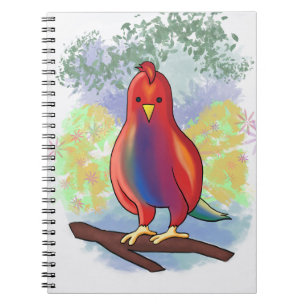 Dessin de perroquet de Pepo sur un carnet en spira