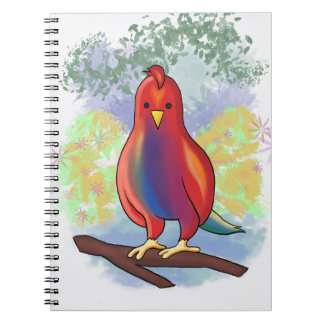 Dessin de perroquet de Pepo sur un carnet en spira