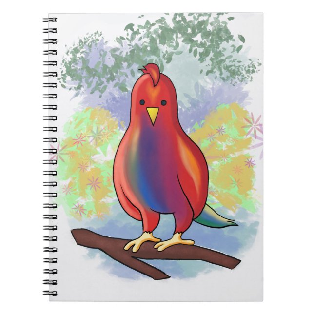 Dessin de perroquet de Pepo sur un carnet en spira (Devant)