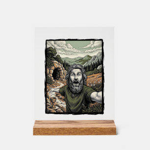 Dessin de portrait barbu surpris de gravure vintag