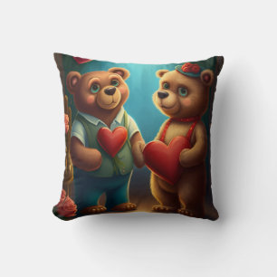 Dessin de Saint Valentin sur l'ours coussin