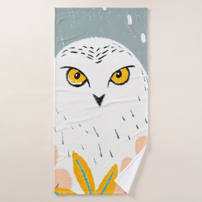 Dessin de tête de chouette (Serviette de bain)