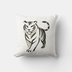Dessin de tigre de marche - Design de coussin d'en