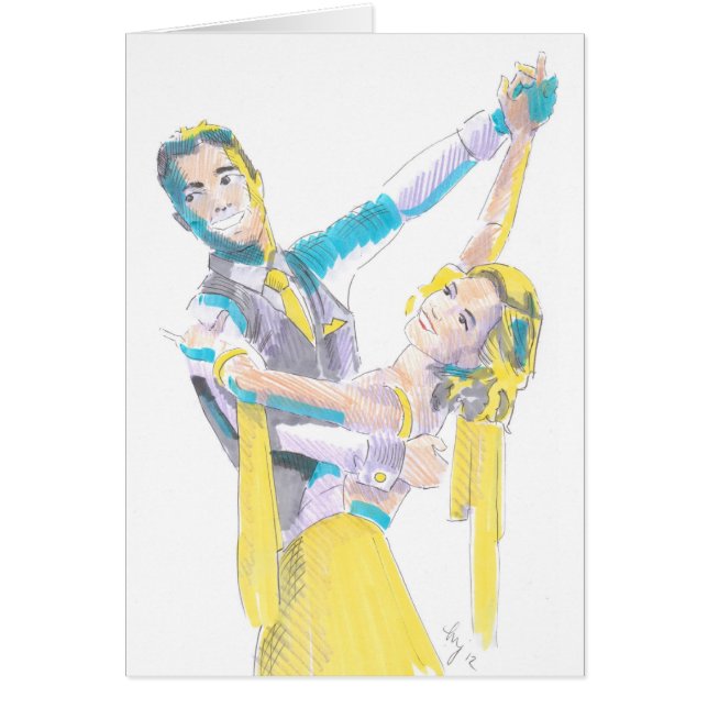 Dessin de valse de danseurs de salle de bal (Devant)