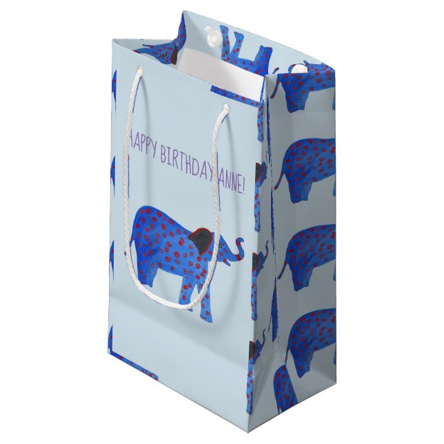 Dessin d'éléphant Dessin personnalisé Sac cadeau (Devant Angle)