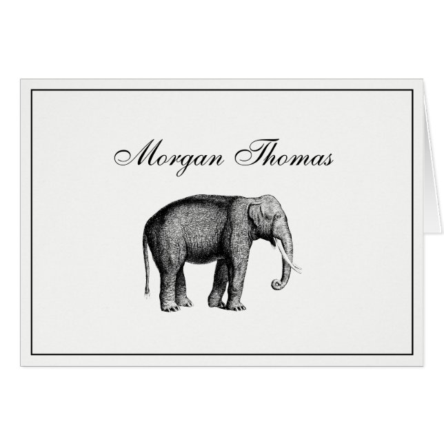 Dessin d'éléphant vintage (Devant Horizontal)