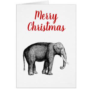 Dessin des éléphants Vintages Noël