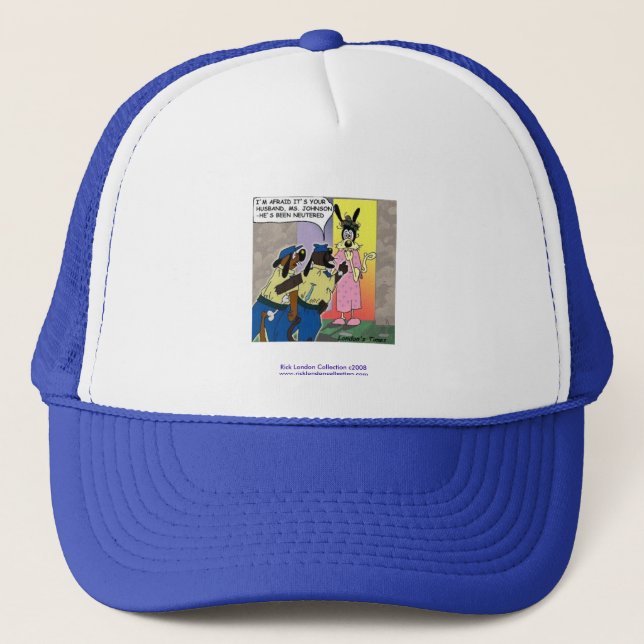 Dessin drôle de chien Neutre sur Casquette de qual (Devant)