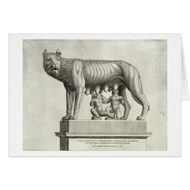 Dessin du bronze d'Etruscan du suc de -loup (Devant horizontal)