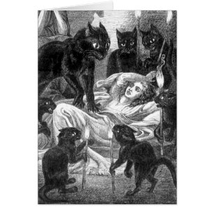 Dessin du chat noir rétro