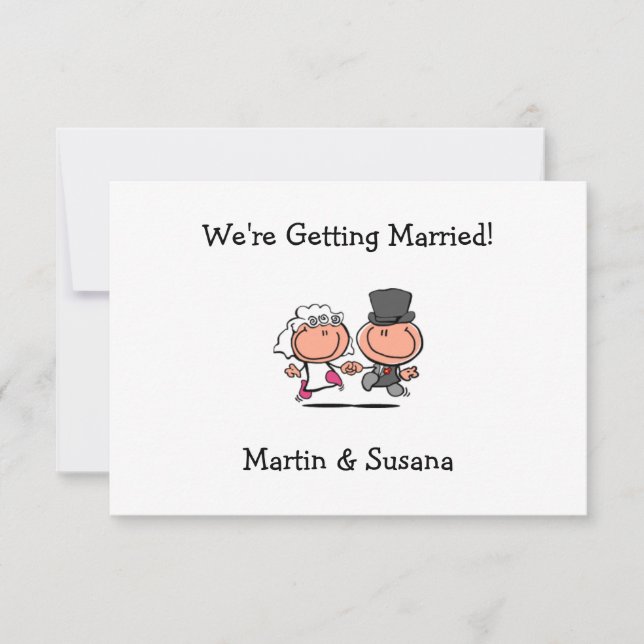 Dessin d'un couple Mariage Invitation (Devant)
