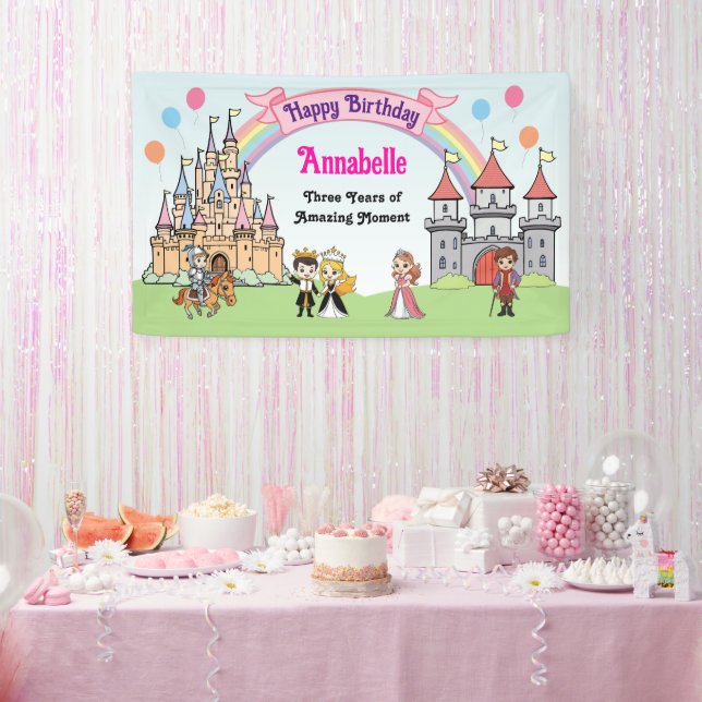 Dessin Fairytale Princesse et bannière de la fête  (Fête)
