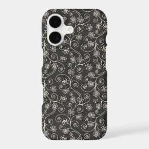 dessin floral noir et blanc