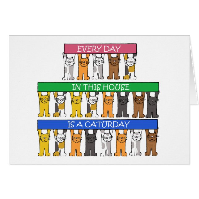 Dessin Humour Amoureux des chats (Devant horizontal)