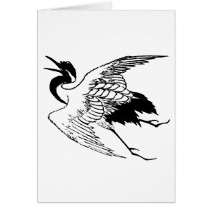 Dessin japonais vintage d'une grue