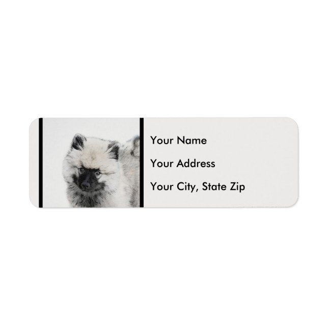 Dessin Keeshond Chiot - Joli dessin original Chien (Devant)