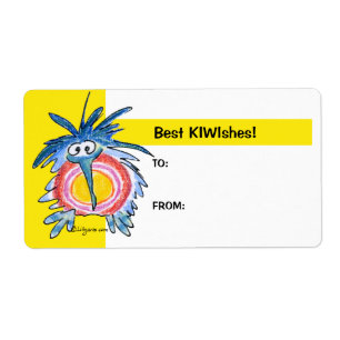 Dessin Kiwi Bird 4b Jaune Drapeau Étiquettes