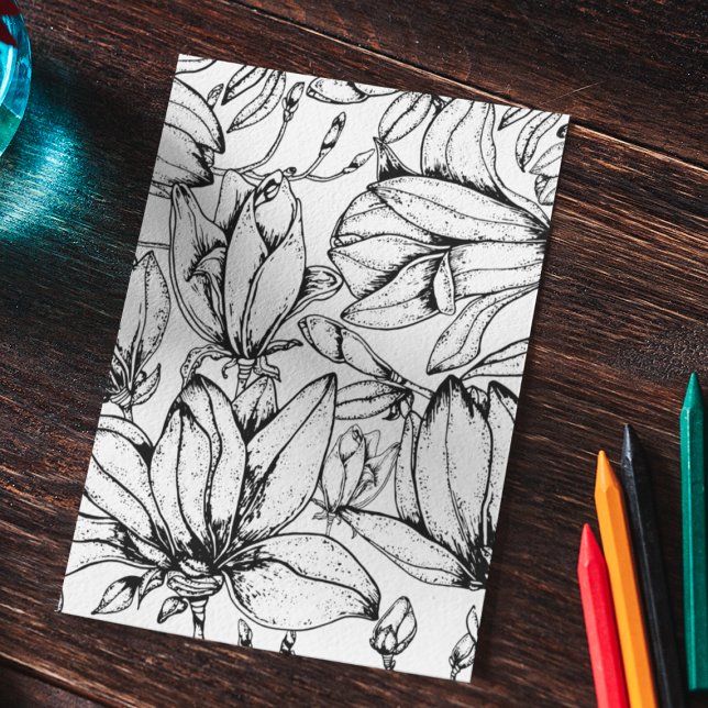 Dessin ligne de deux pages de coloriage (Botanical Coloring Pages Flowers Line Drawing)