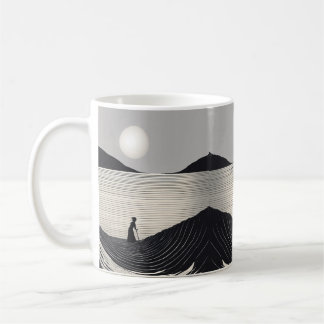 Dessin minimalist simple d'une personne et d'une v coffee mug