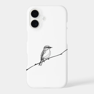 Dessin minimaliste d'un oiseau sur une branche en 