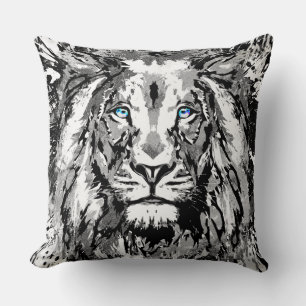 Dessin Portrait de Lion gris - Oreiller Lion