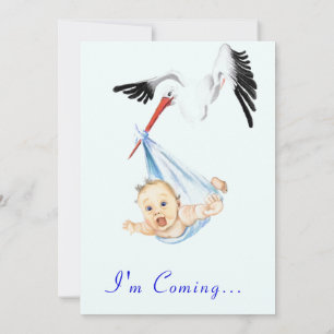 Dessin sucré Fun Stork Baby shower Invitation