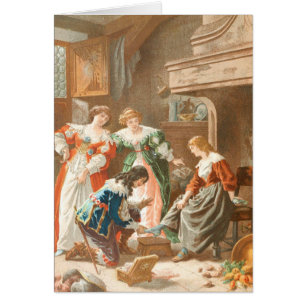 Dessin vintage : Cendrillon et la pantoufle en