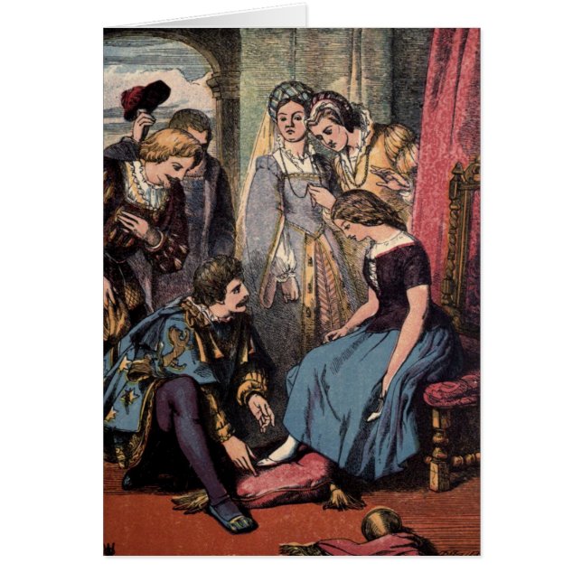 Dessin vintage : Cendrillon et le prince (Devant)