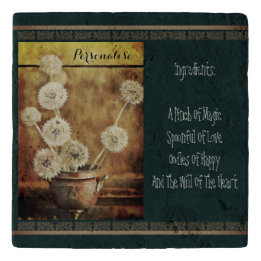 Dessous-de-plat Cute Dandelion Fleur sauvage Weed Vintage Pierre v