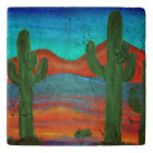 Peinture du coucher de soleil du Saguaro du Sud-Ou
