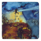 Phare fendu de roche la nuit