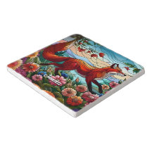 Verre tendu Look Renard rouge et fleurs