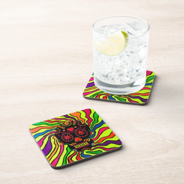 Dessous-de-verre 103 - Coasters Neon Skull (Côté Droit)