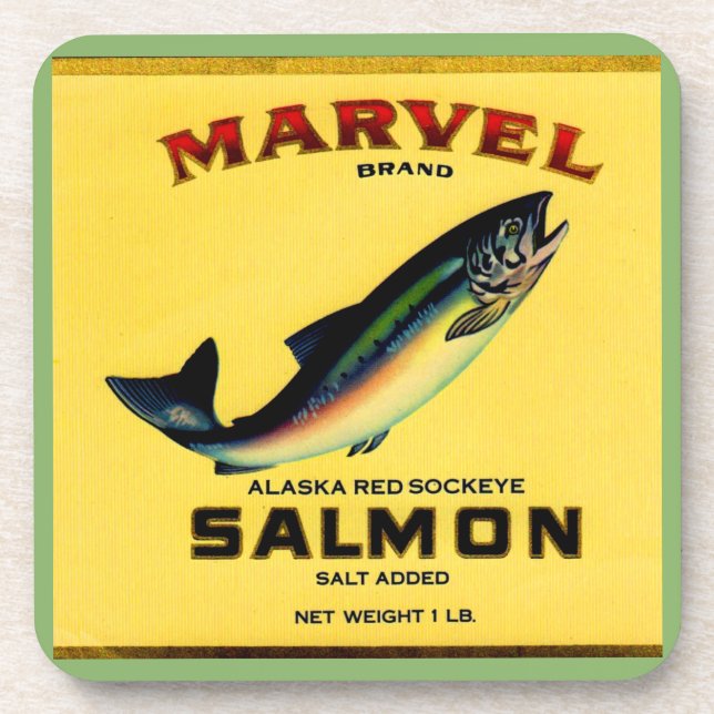 Dessous-de-verre 1930s Marvel saumon peut étiquette (Devant)